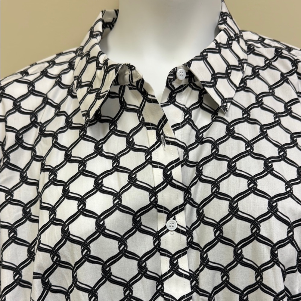 Talbots Chic Chain Pattern Button-Up Shirt - image 2